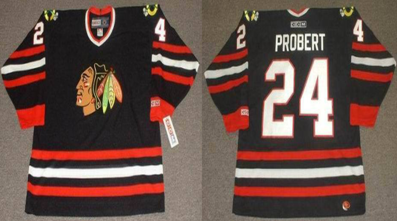 2019 Men Chicago Blackhawks #24 Probert black CCM NHL jerseys->chicago blackhawks->NHL Jersey
